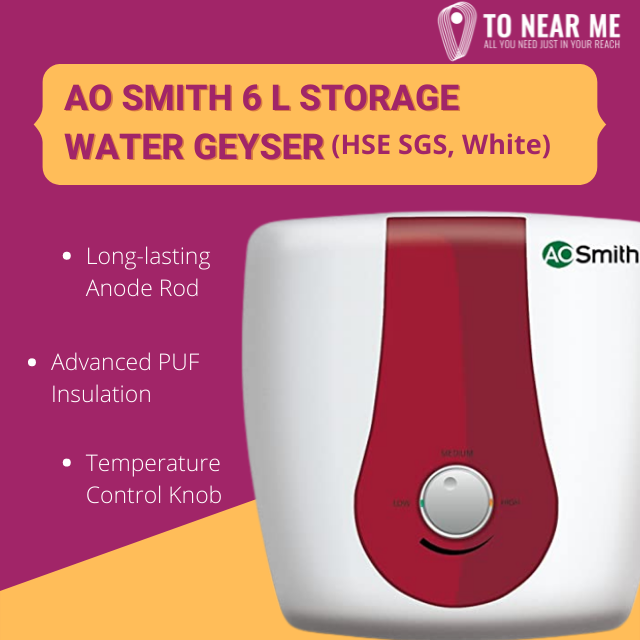 AO Smith 6 L Storage Water Geyser (HSE SGS, White)
